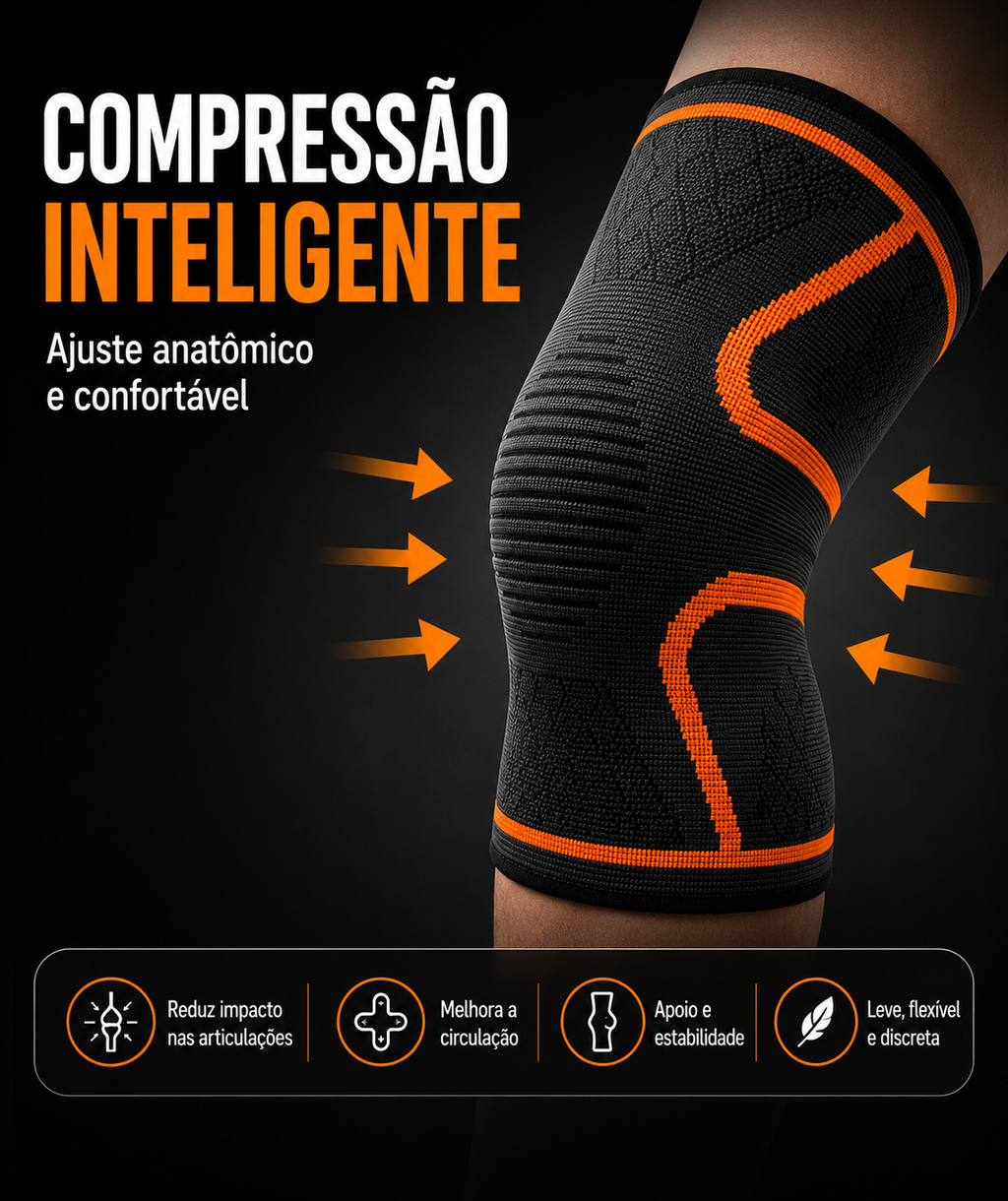 Joelheira de Compressão Esportiva para Proteção e Suporte