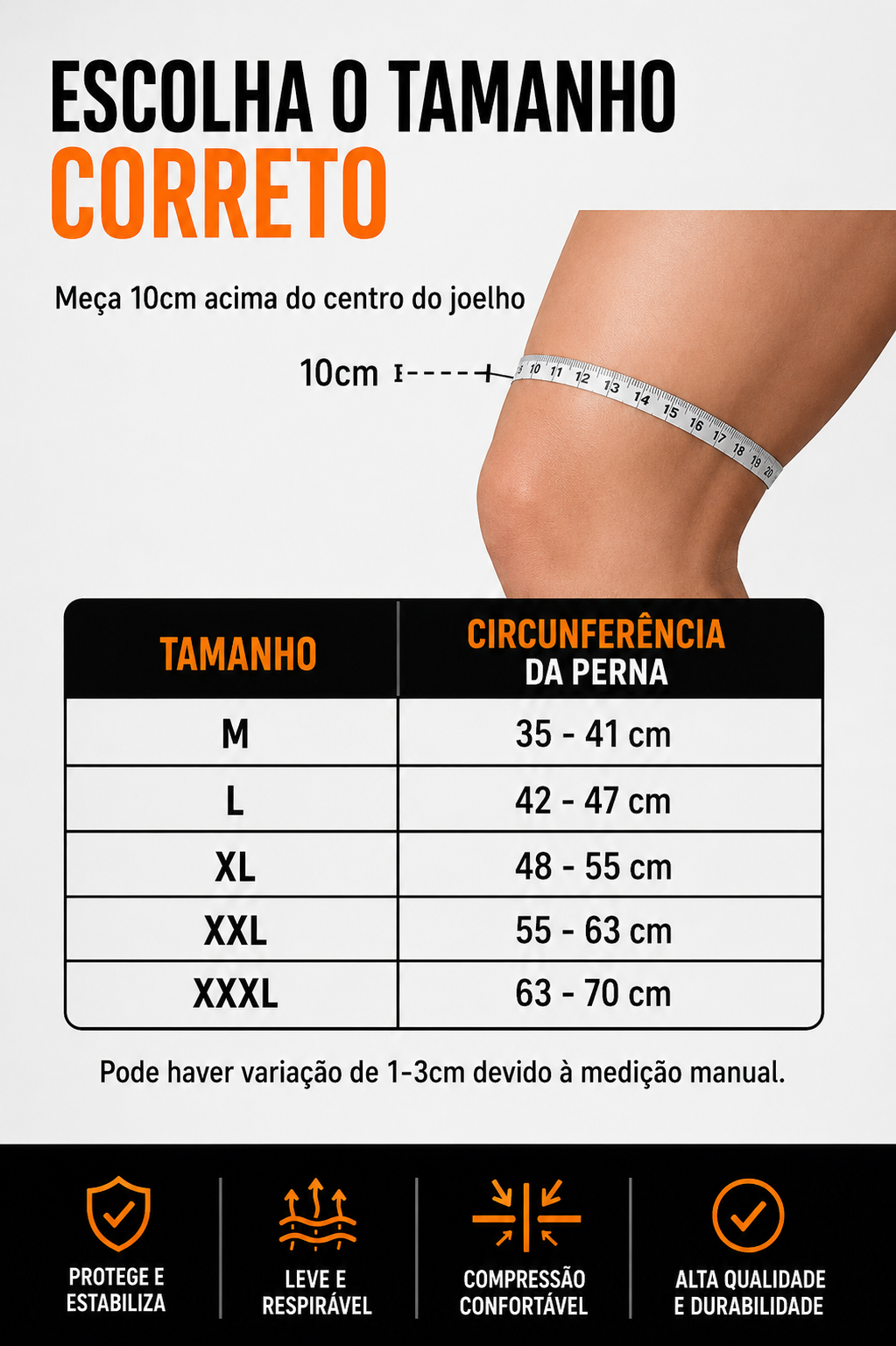 Joelheira de Compressão Esportiva para Proteção e Suporte