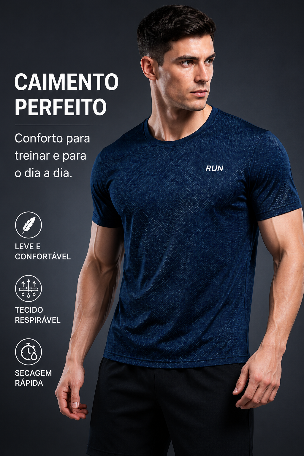 Camiseta Dry Fit Masculina de Secagem Rápida