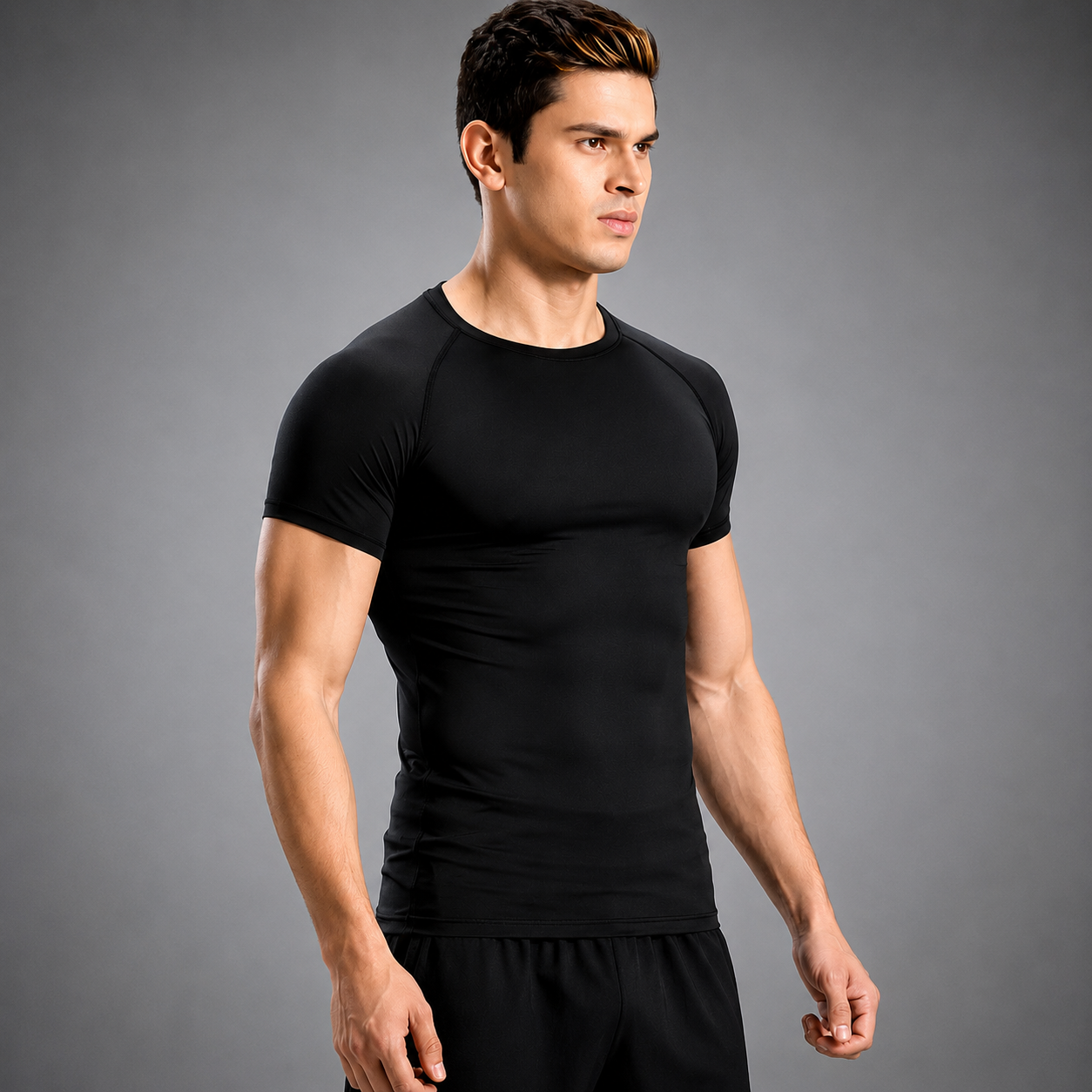 Camiseta Masculina de Compressão Dry Fit Manga Curta