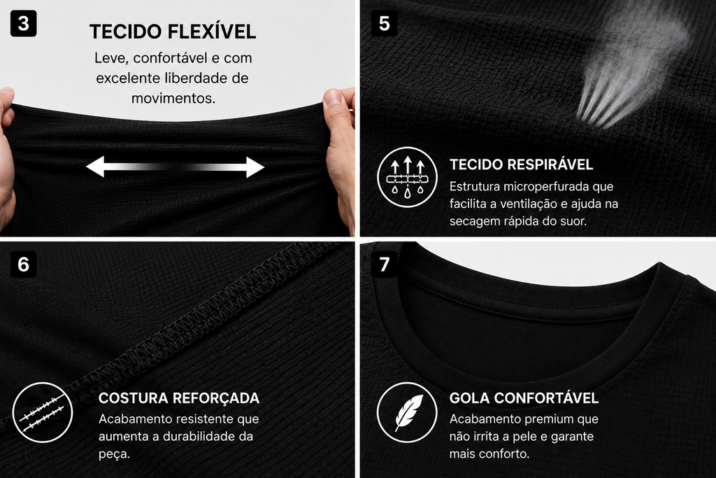 Camiseta Dry Fit Masculina de Secagem Rápida