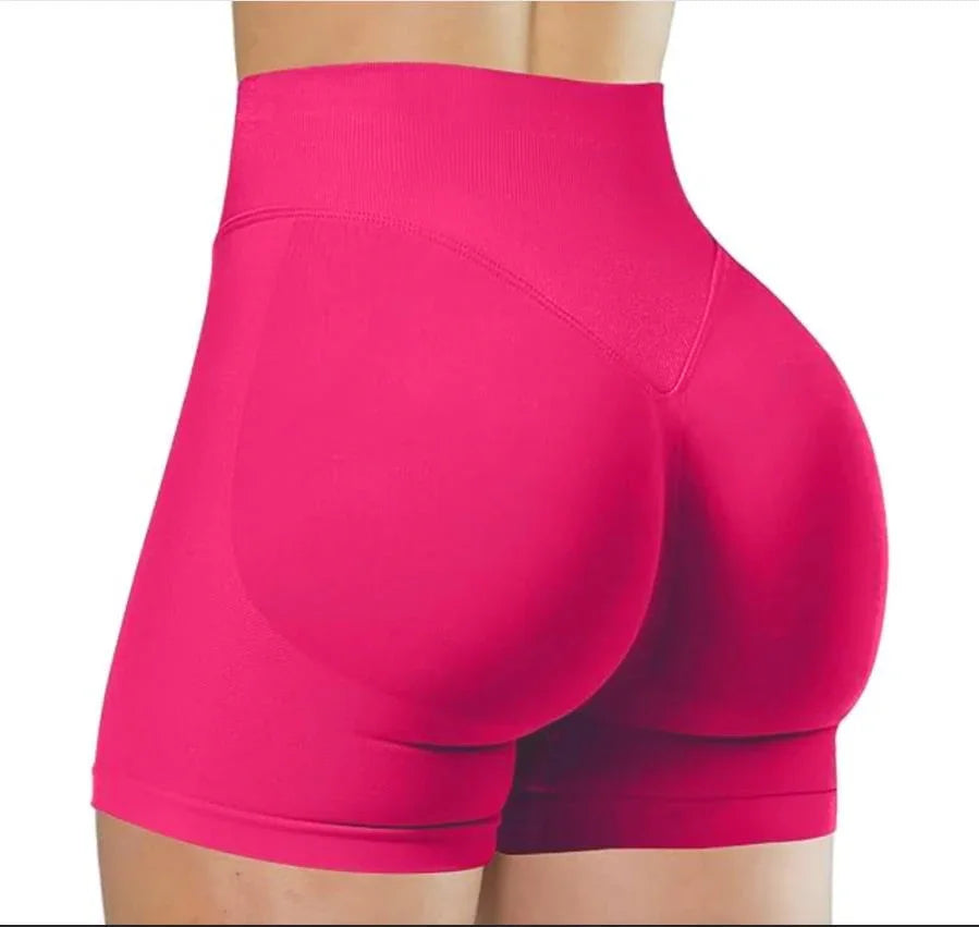 SHORT FITNESS FEMININO CINTURA ALTA SEM COSTURA LEVANTA BUMBUM
