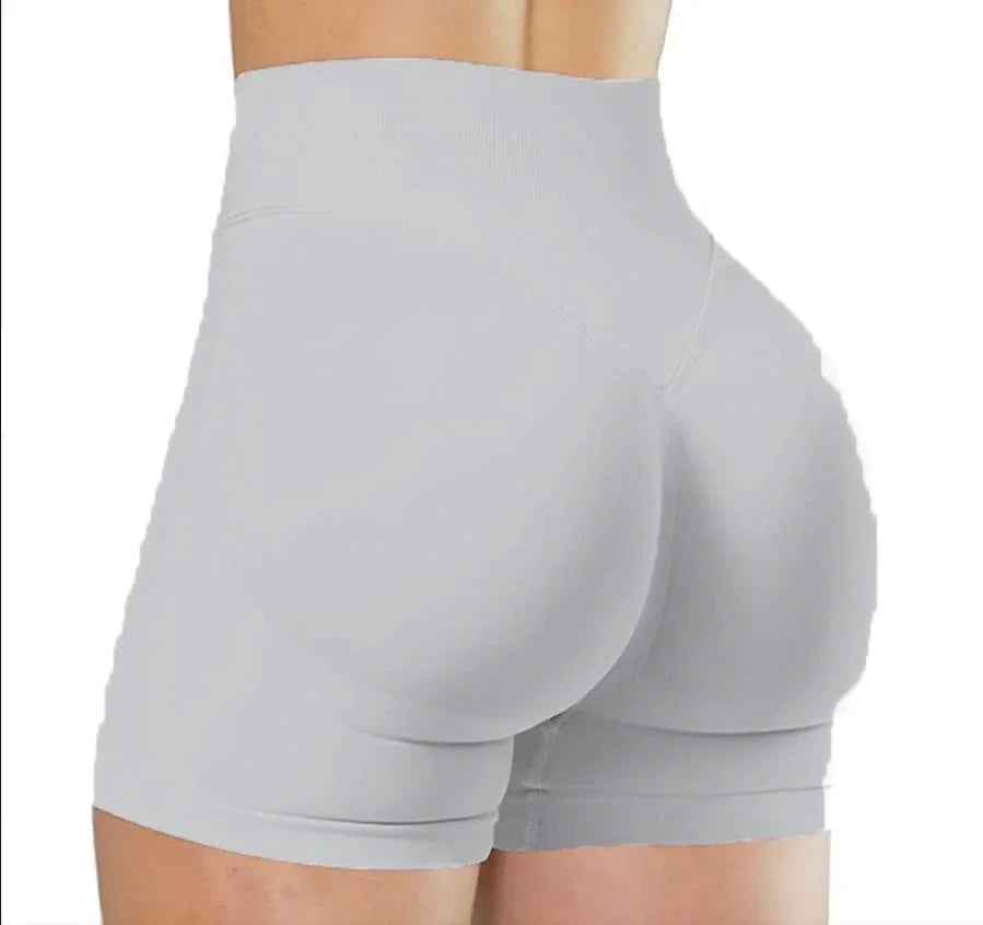 SHORT FITNESS FEMININO CINTURA ALTA SEM COSTURA LEVANTA BUMBUM