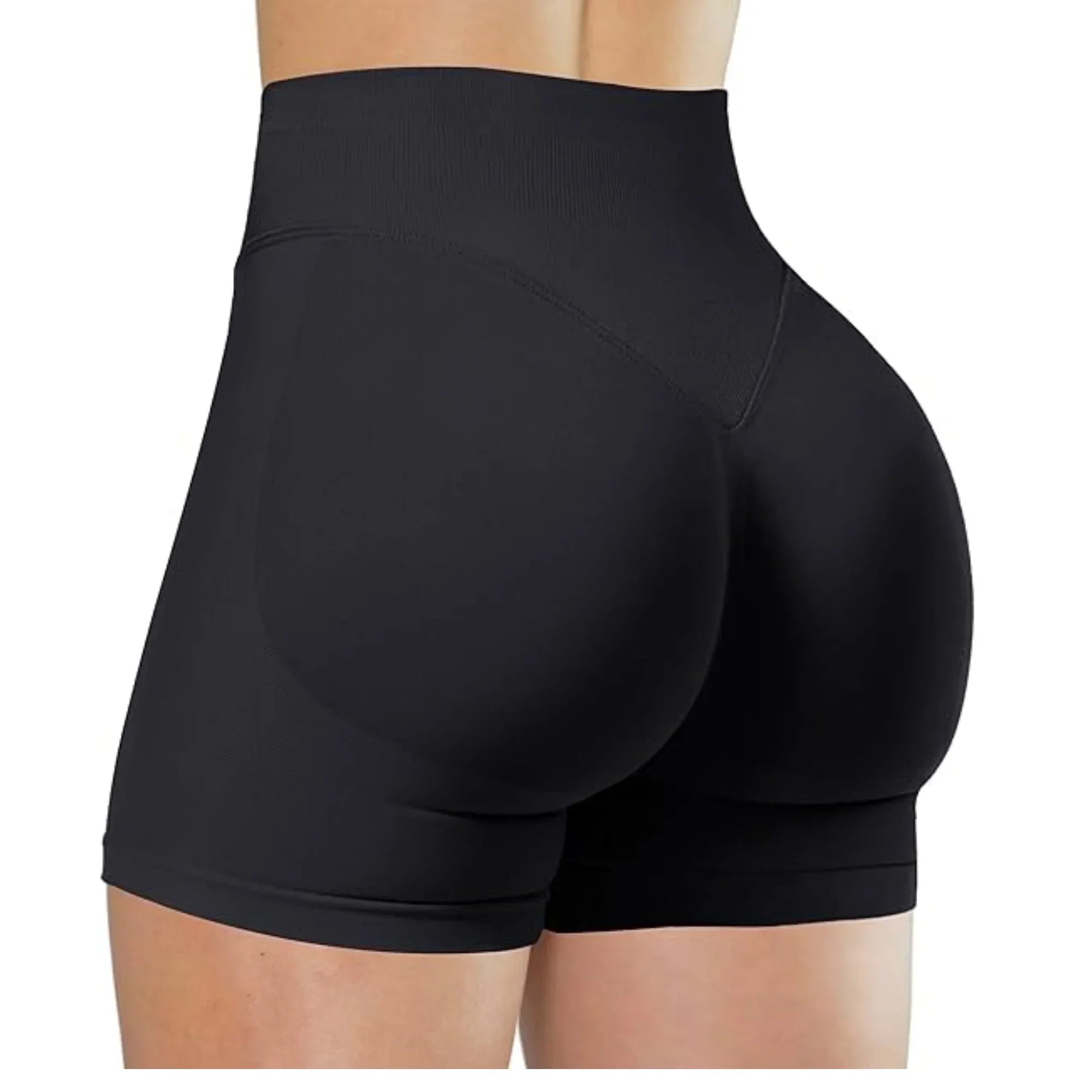 SHORT FITNESS FEMININO CINTURA ALTA SEM COSTURA LEVANTA BUMBUM