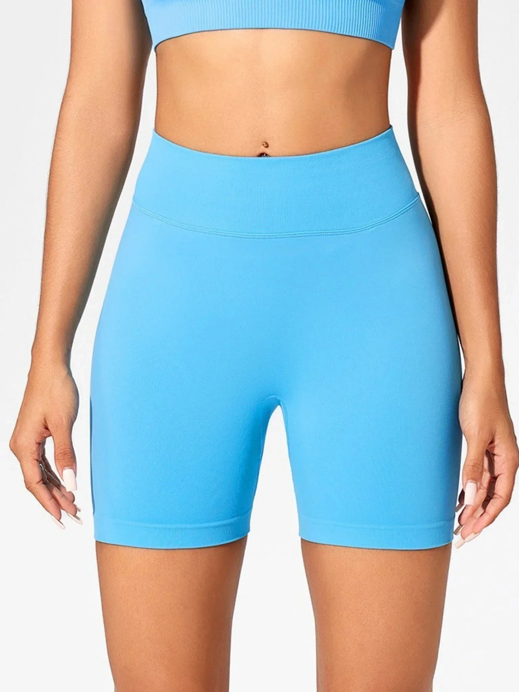 SHORT FITNESS FEMININO CINTURA ALTA SEM COSTURA LEVANTA BUMBUM