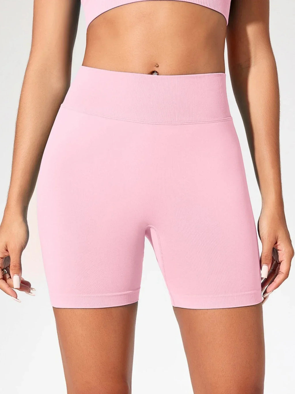 SHORT FITNESS FEMININO CINTURA ALTA SEM COSTURA LEVANTA BUMBUM