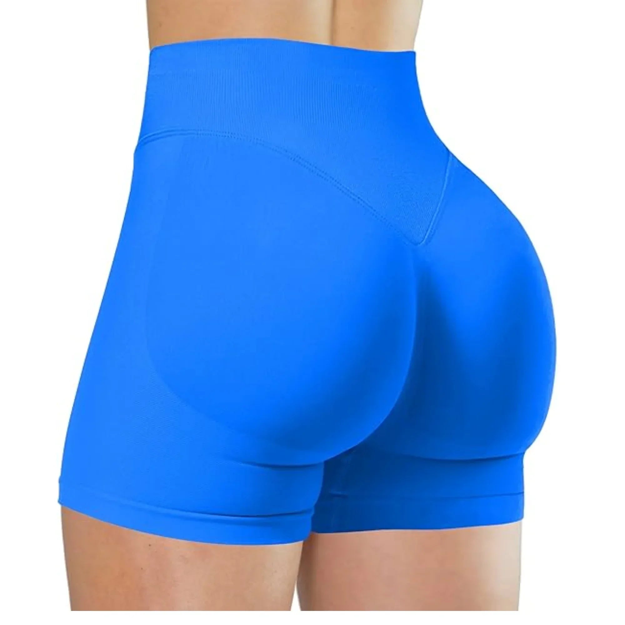 SHORT FITNESS FEMININO CINTURA ALTA SEM COSTURA LEVANTA BUMBUM