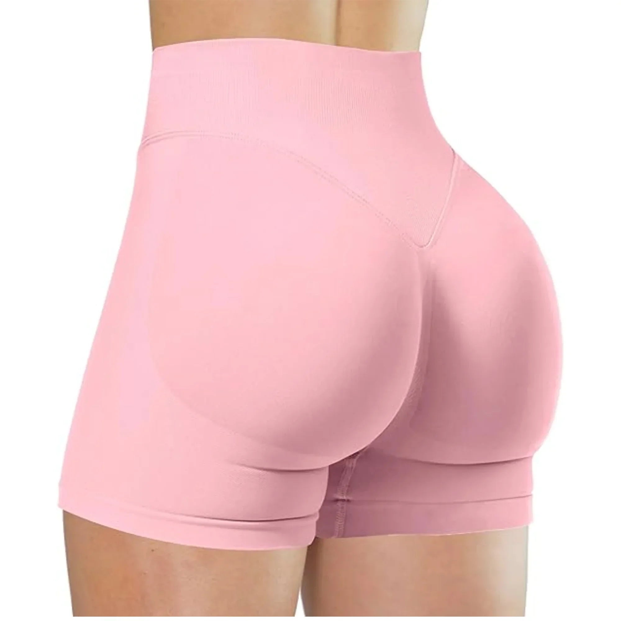 SHORT FITNESS FEMININO CINTURA ALTA SEM COSTURA LEVANTA BUMBUM