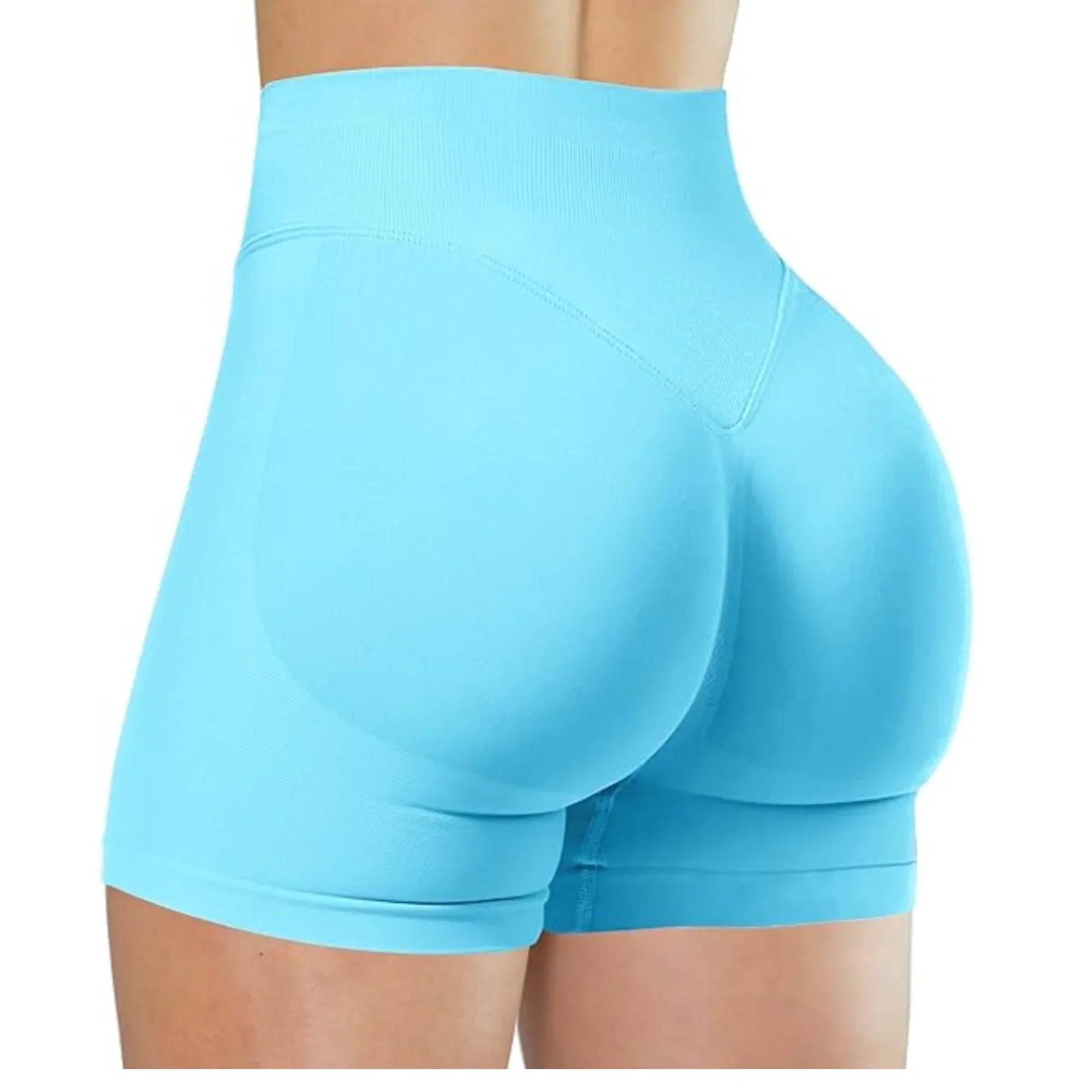SHORT FITNESS FEMININO CINTURA ALTA SEM COSTURA LEVANTA BUMBUM