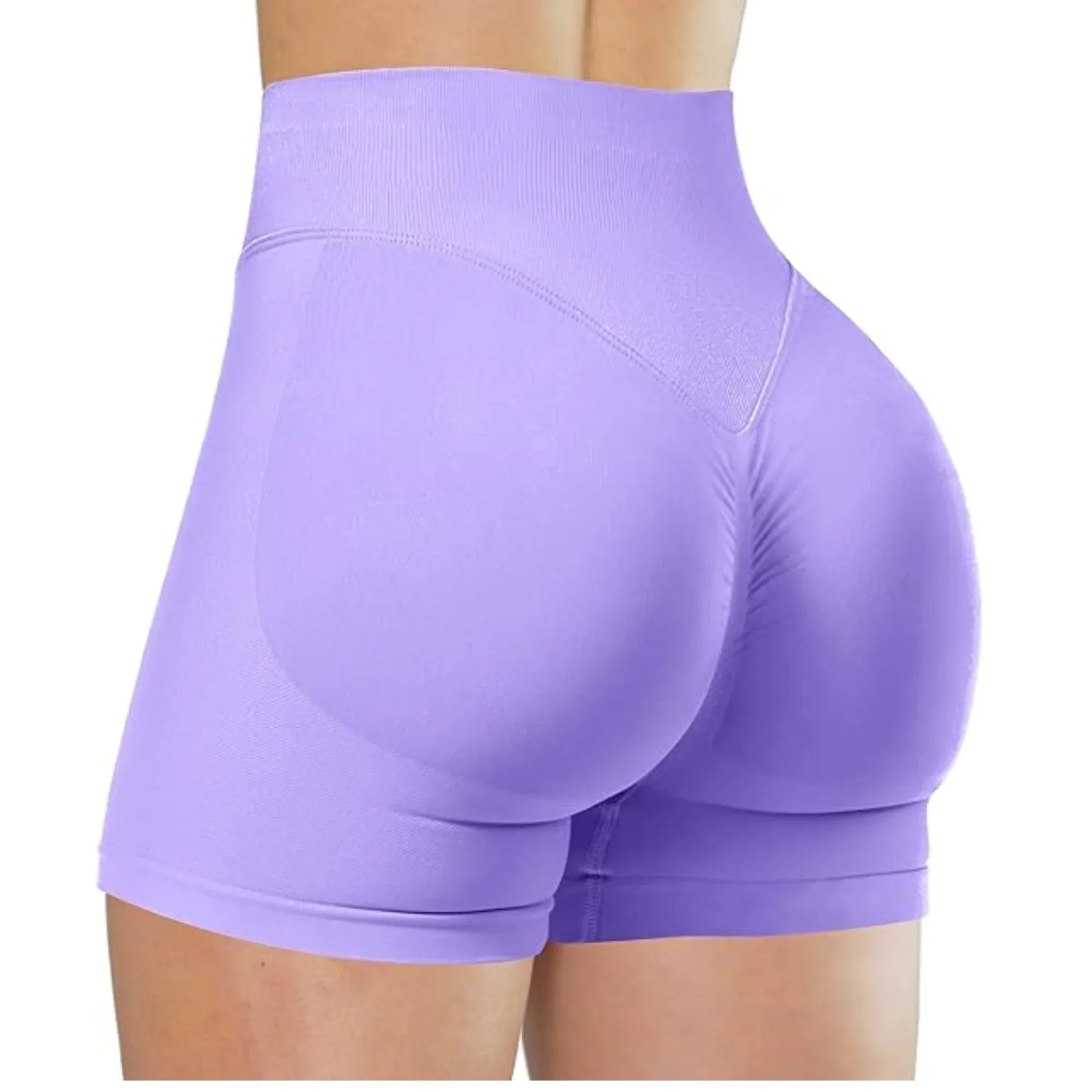 SHORT FITNESS FEMININO CINTURA ALTA SEM COSTURA LEVANTA BUMBUM