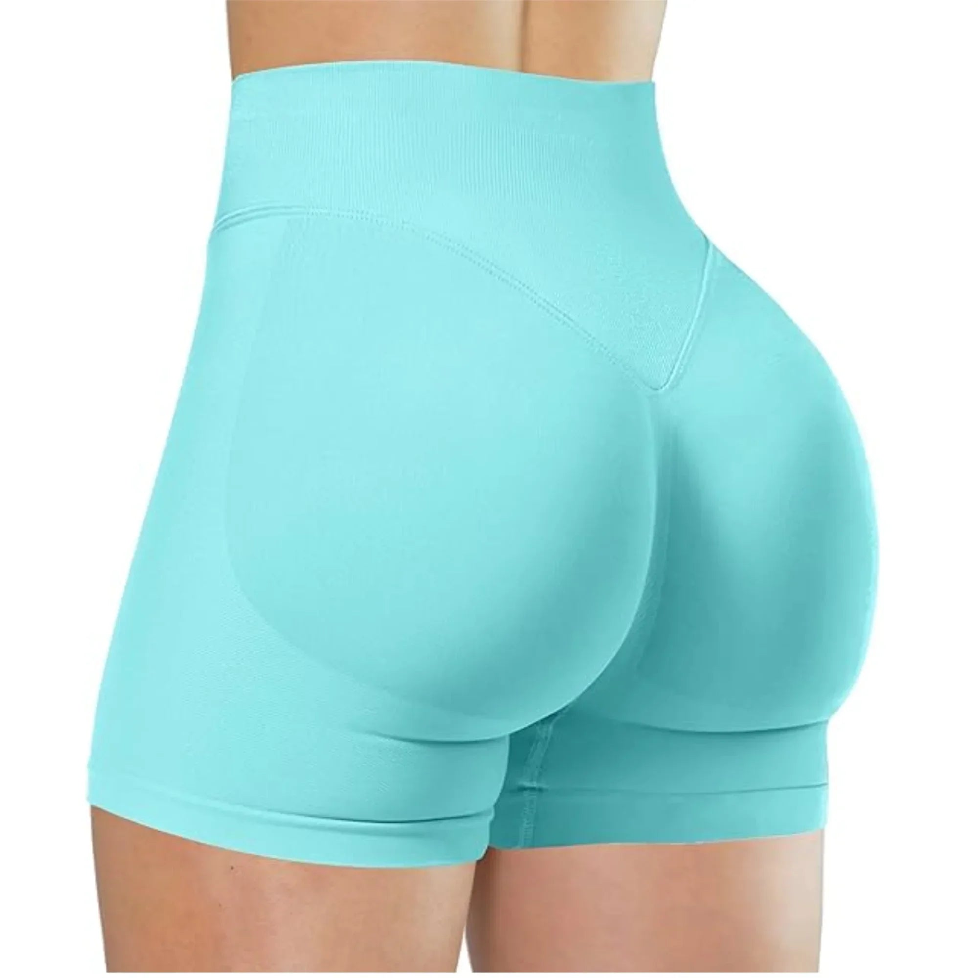 SHORT FITNESS FEMININO CINTURA ALTA SEM COSTURA LEVANTA BUMBUM