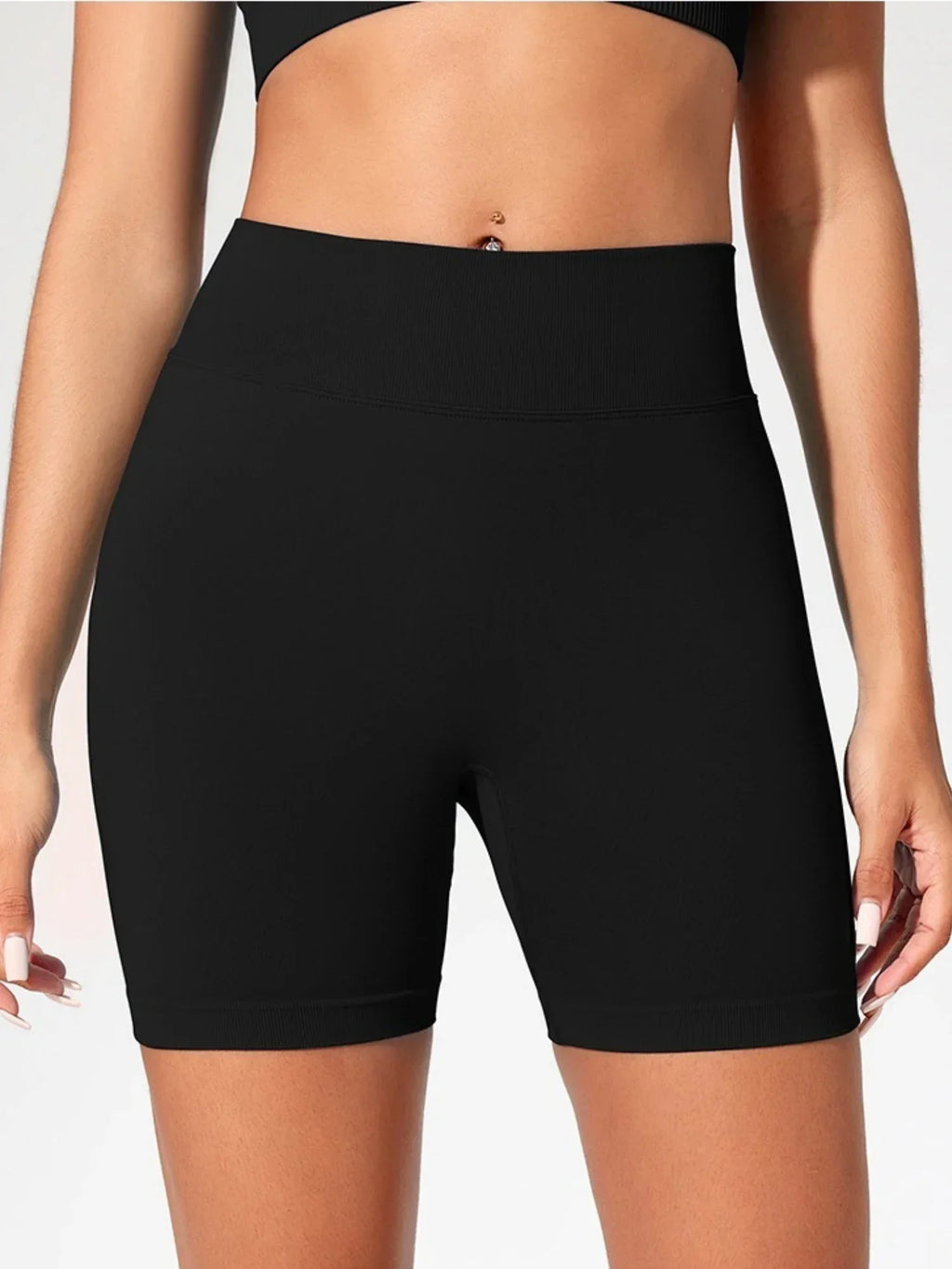 SHORT FITNESS FEMININO CINTURA ALTA SEM COSTURA LEVANTA BUMBUM