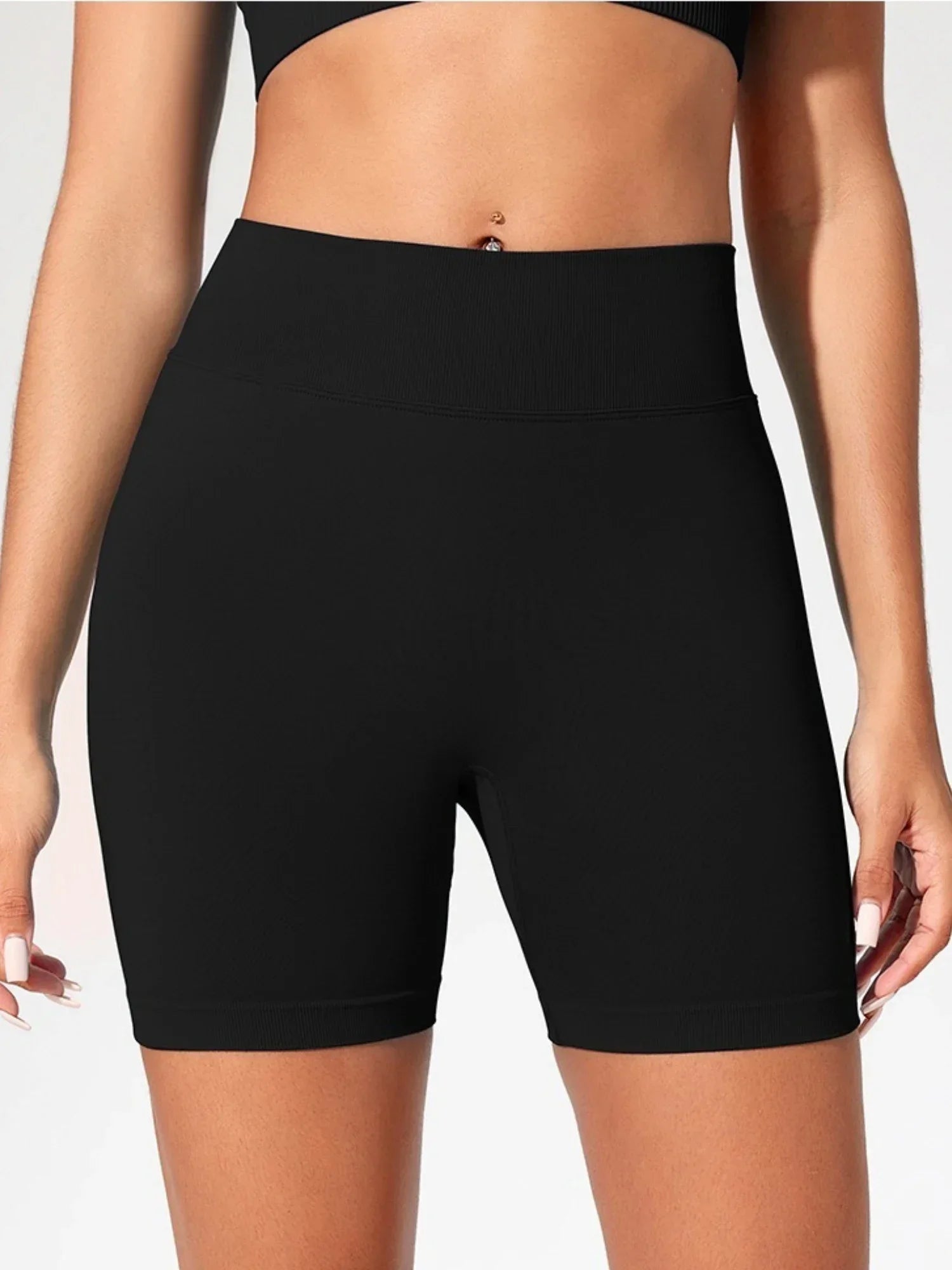 SHORT FITNESS FEMININO CINTURA ALTA SEM COSTURA LEVANTA BUMBUM
