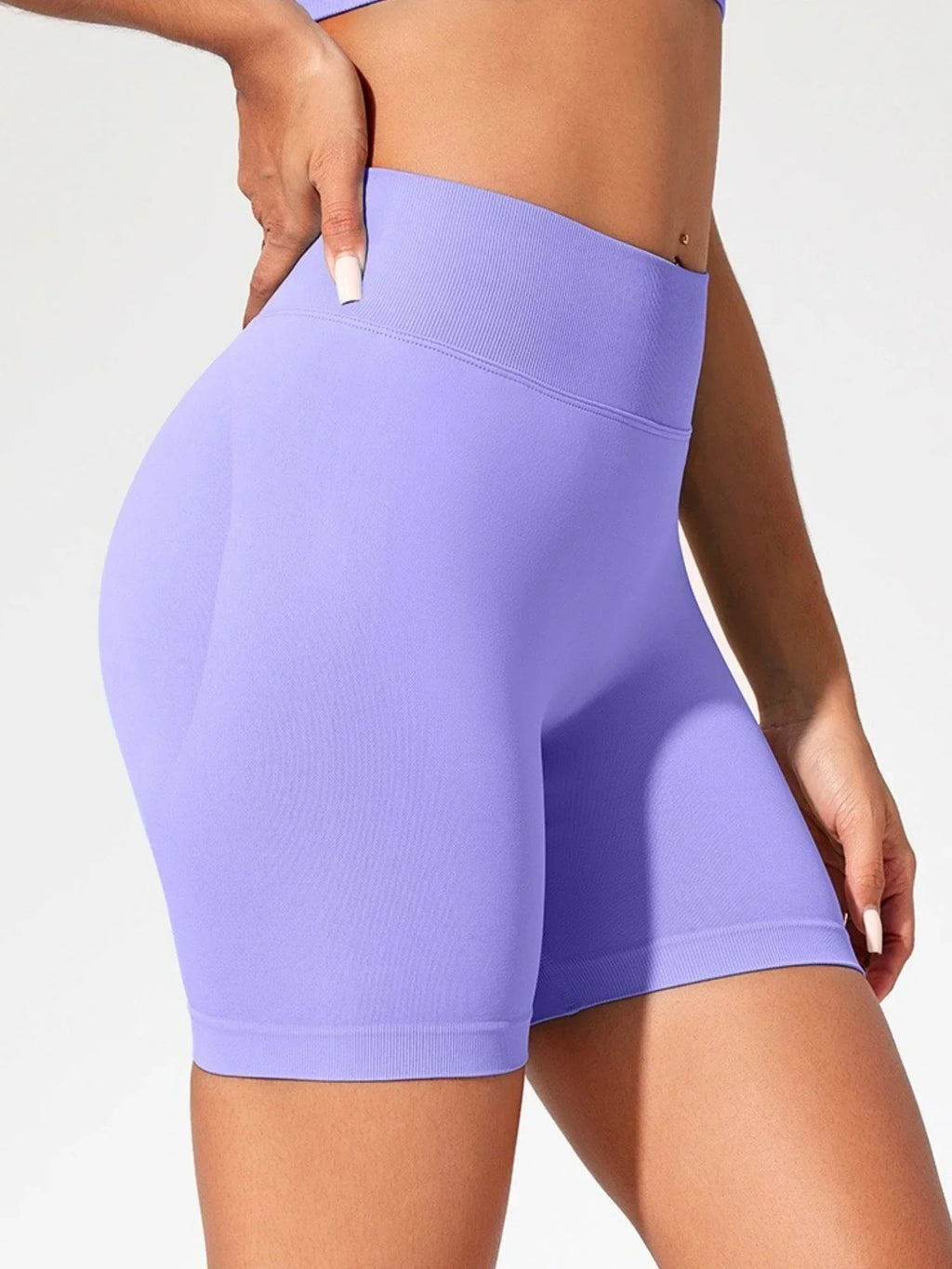 SHORT FITNESS FEMININO CINTURA ALTA SEM COSTURA LEVANTA BUMBUM
