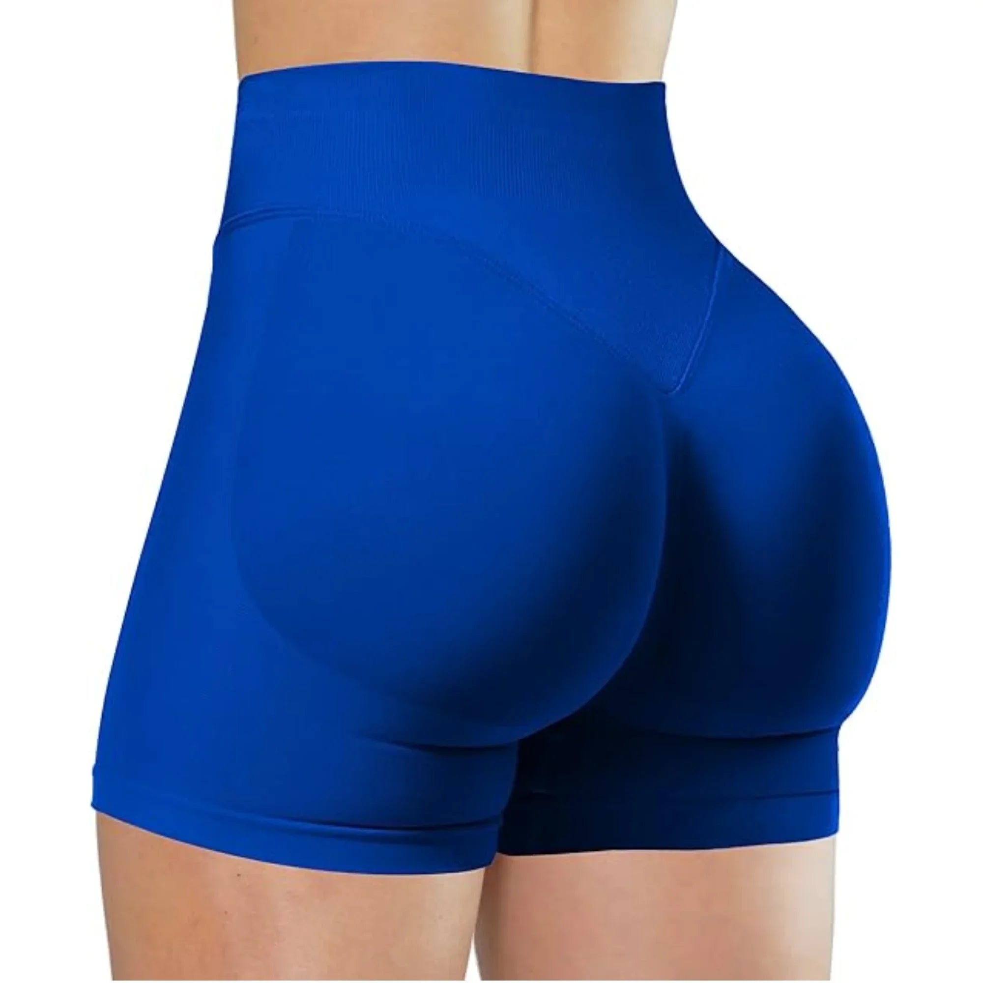 SHORT FITNESS FEMININO CINTURA ALTA SEM COSTURA LEVANTA BUMBUM
