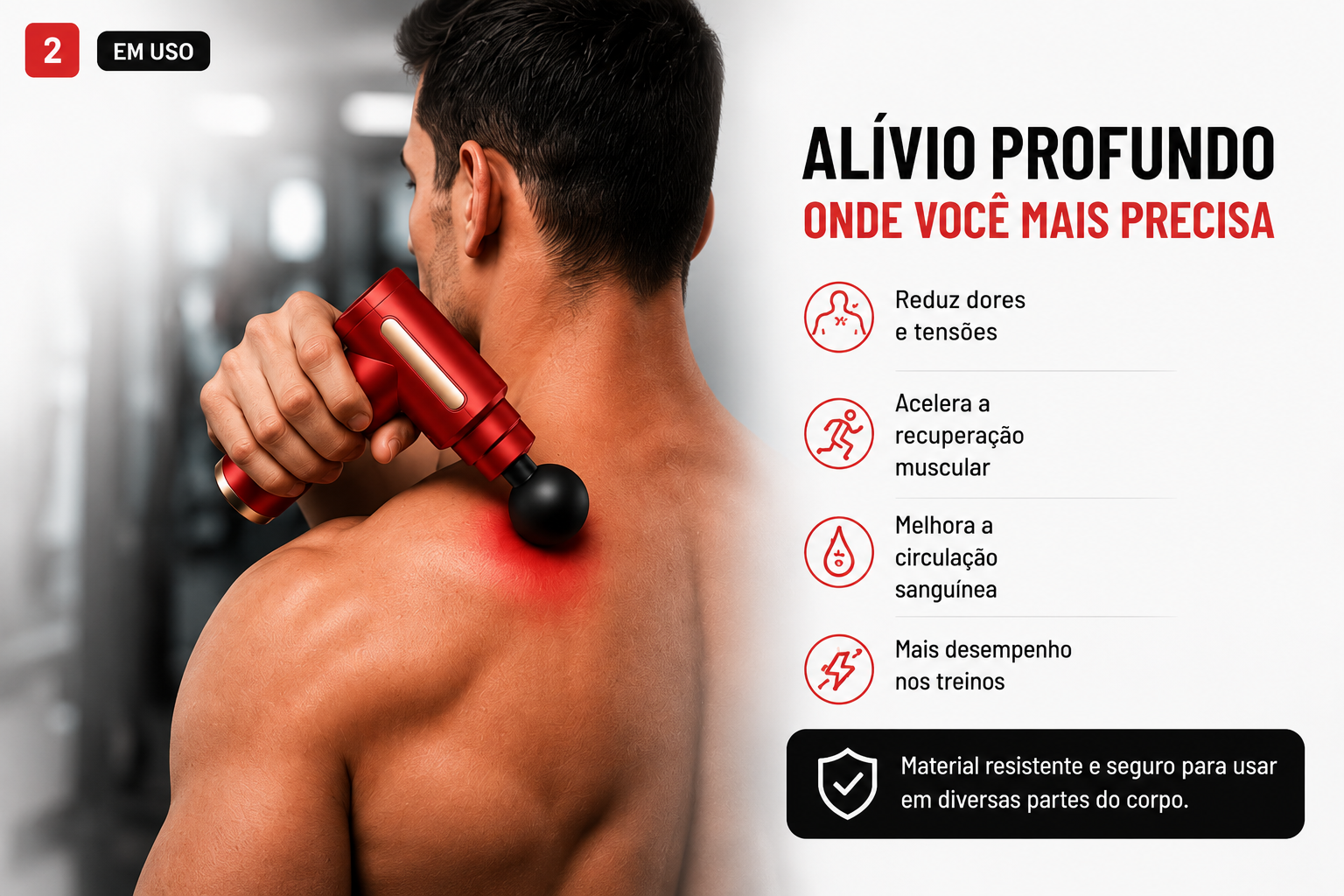 Massageador Muscular Profissional Portátil - Recuperação e Relaxamento