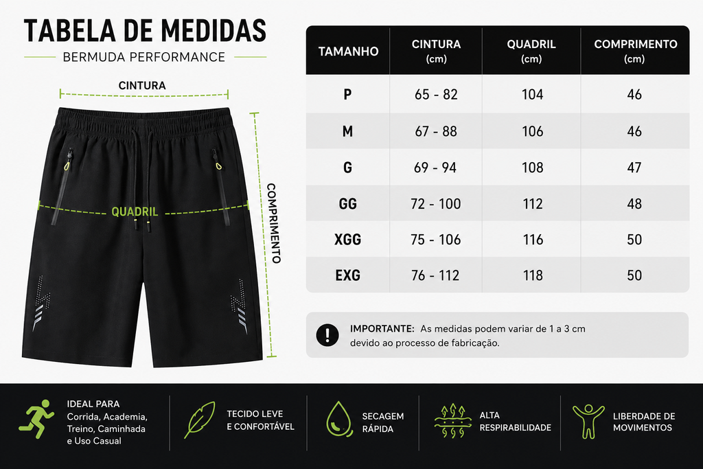 Bermuda Esportiva Masculina com Bolso Zíper